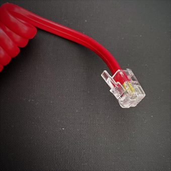 landline phone handset plug RJ9 with red cord
