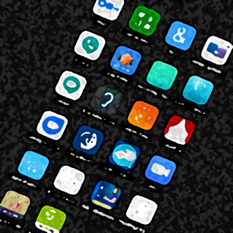 artistic image of cell phone icons for apps for hearing accessibility